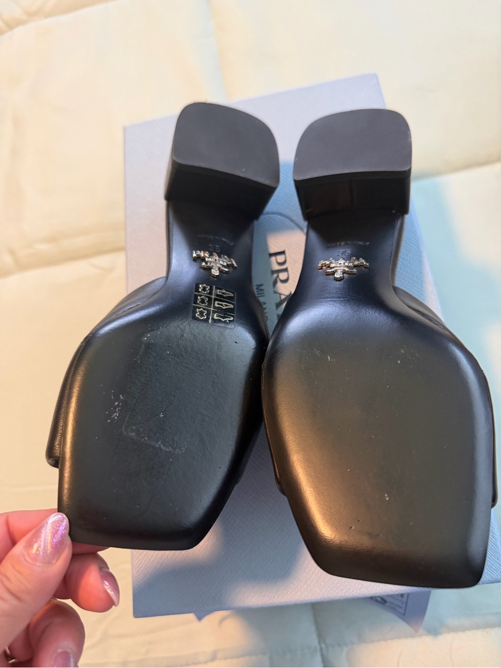 Prada Black Quilted Leather Slide Mules with Logo Triangle - Picture 3 of 6